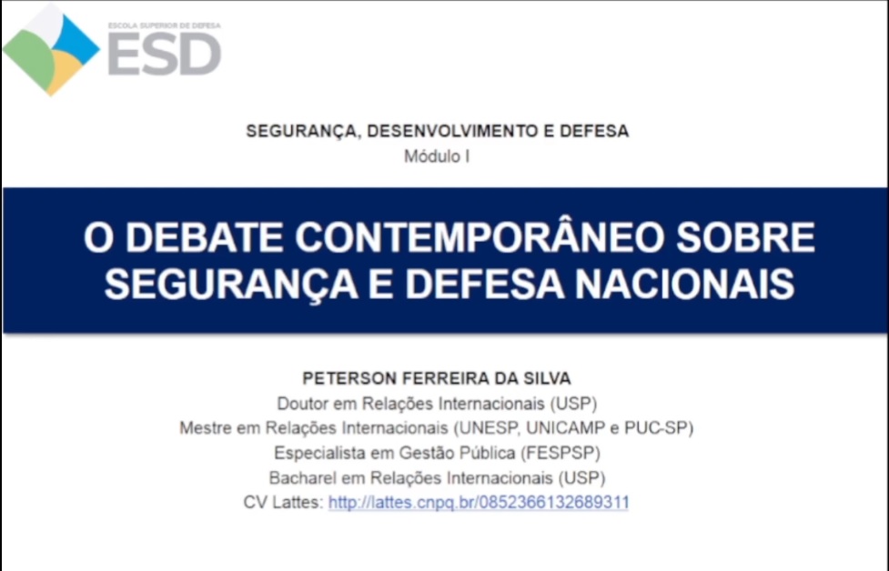 SDD Aula 1 Parte 1 Segurança e Defesa Nacionais Prof Peterson
