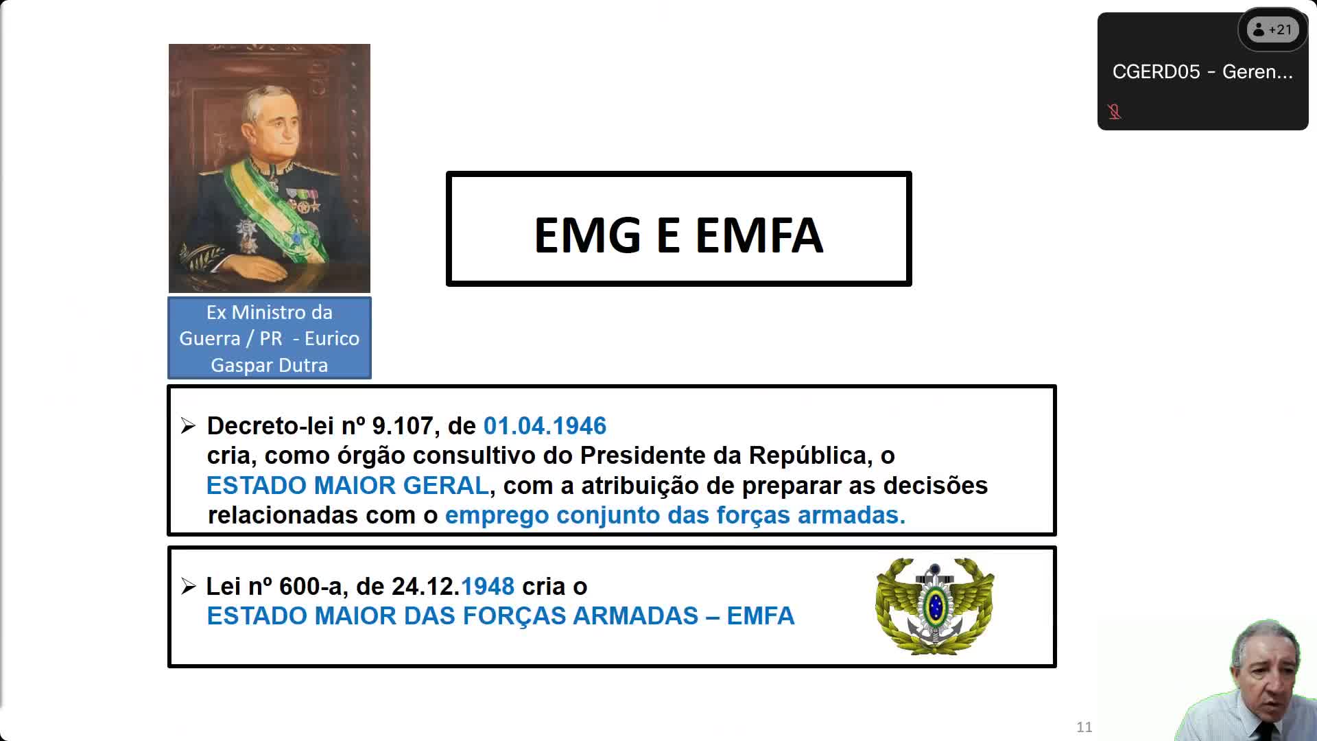 Aula Remota do CGERD  13 03 2024 - CMG Raposo - Parte 1