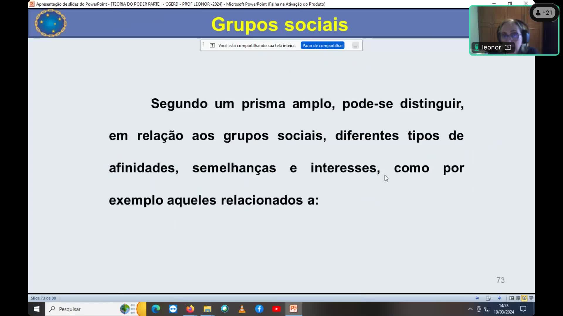 Aula Remota do CGERD  19 03 2024 - Profa Leonor - Parte 2